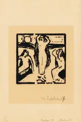 Badende by Max Pechstein, Holzschnitt auf Velin, sold Jun 2016