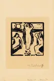 Max Pechstein, Badende, Holzschnitt auf Velin