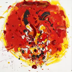 Hartwig Ebersbach, "Rote Sonne", Öl auf Leinwand