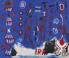 Ohne Titel by A. R. Penck, Öl auf Leinwand, sold Nov 2015