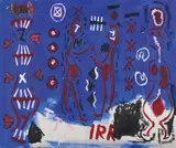 Ohne Titel by A. R. Penck, Öl auf Leinwand, sold Nov 2015