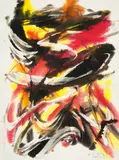Ohne Titel by Karl Otto Götz, Gouache auf Hahnemühle (Wasserzeichen), sold Nov 2015