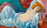 Bruno Krauskopf, Liegender Frauenakt, Öl auf Leinwand
