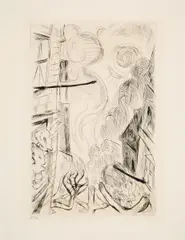 Frühling by Max Beckmann, Kaltnadelradierung auf Maschinenbütten, sold Nov 2015