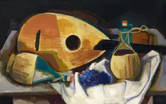 Karl Hofer, "Stilleben mit Laute", Öl auf Leinwand