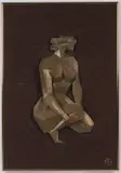 Giovanni Schoeman, Female Nude Figure, Bronzed metal on linen support