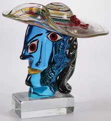 Walter Furlan, Omaggio a Picasso, Colored glass on integral glass base