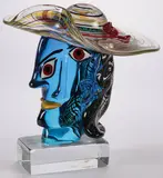 Walter Furlan, Omaggio a Picasso, Colored glass on integral glass base