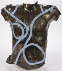 Ron Cooper, Labyrinth of the Night -, Painted and glazed ceramic torso