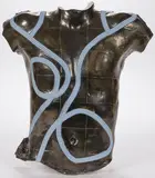Ron Cooper, Labyrinth of the Night -, Painted and glazed ceramic torso