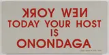 Native Hosts- by Edgar Heap of Birds, Aluminum sign with reflective surface, sold Dec 2020