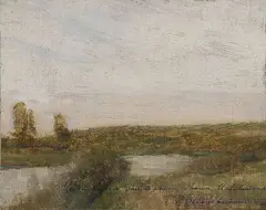 Isaac Levitan, A Summer Landscape Sketch, Oil on canvas board