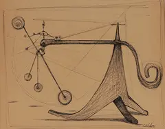 Alexander Calder, Sculpture design- circa 1960, Ink on paper