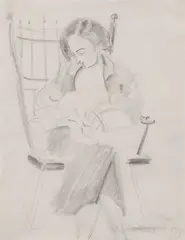 Milton Avery, Mother and Child, Pencil on paper