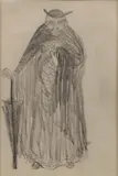 Robert Henri, A Prelate with Umbrella, Pencil on paper