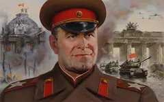 Ivan Akimovich Sushchenko, Zhukov and Russian Troops Conquer Berlin, Oil on Masonite