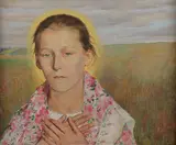 The Virgin of the Meadows by Wlastimil Hofman, Oil on board, sold Jun 2020