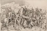 Martin Schongauer, Christ Carrying the Cross, Engraving on laid paper with F C & C watermark