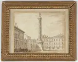 Antonio Aquaroni, Marcus Aurelius Column, Rome, Pen and ink