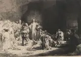 The Hundred Guilder Print (Christ Healing the Sick)- by Rembrandt Harmensz van Rijn, Etching on laid paper, sold Jun 2020