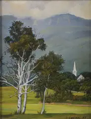 White Accents - by Luigi Lucioni, Oil on canvas, sold Jun 2020