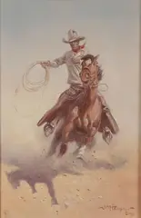 John Wade Hampton, Going After a Runaway, Oil on canvas
