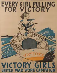 Edward Penfield, Every Girl Pulling For Victory, 1918, Color lithograph
