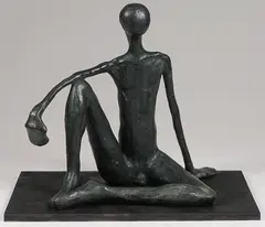 Reflection 1 by Carol Miller, Bronze with verdigris patina, (repaired), sold Jun 2020