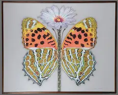 Ralph N. Woehrman, Butterfly Flower, Acrylic paint and ink