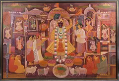Harish Raut, Harvest Ritual, Oil on canvas