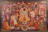 Harish Raut, Harvest Ritual, Oil on canvas