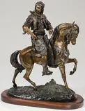 Arab on Horseback by Antoine-Louis Barye, Bronze with brown and polychrome patina, sold Jun 2020