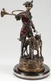 Hippolyte Moreau, Hunter With His Dogs, Bronze with polychrome patina