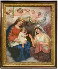The Mystic Marriage of St. Catherine by German School, Oil on canvas, sold Mar 2020