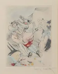 Sword Fight by Louis Icart, Etching on Arches paper, sold Mar 2020