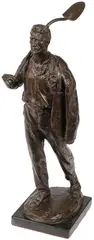 Max Kalish, Laborer with Shovel and Coat, Bronze with brown patina