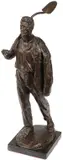 Max Kalish, Laborer with Shovel and Coat, Bronze with brown patina