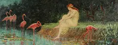 Frederick Stuart Church, Flamingoes -, Oil on canvas