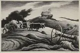 New England Farm - by Thomas Hart Benton, Lithograph, sold Nov 2019