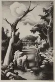 Shallow Creek by Thomas Hart Benton, Lithograph, sold Nov 2019