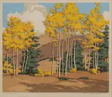 Norma Bassett Hall, Aspen and Spruce, Color serigraph