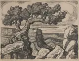 The Sentinel of the Mesa - by Birger Sandzén, Lithograph on paper, sold Nov 2019
