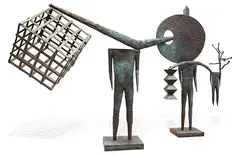John E. Buck, Three Generations-, Bronze with dark brown and verdigris patina