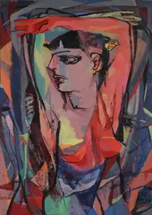 Andrene Kauffman, Dancing Woman-, Oil on masonite