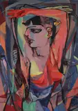 Andrene Kauffman, Dancing Woman-, Oil on masonite