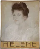 Helene - by Carl von Marr, Pastel, color pencil, and gold, sold Nov 2019