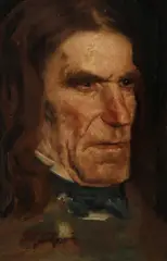 Fritz Berthold Neuhaus, Bust Portrait of Man, Oil on board