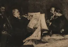 Ferdinand Schmutzer, The Joachim Quartet Playing Beethoven -, Etching and drypoint