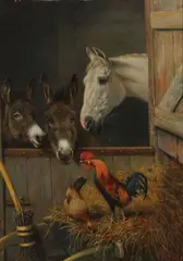 William Weekes, Stable Friends, Oil on board