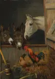 William Weekes, Stable Friends, Oil on board